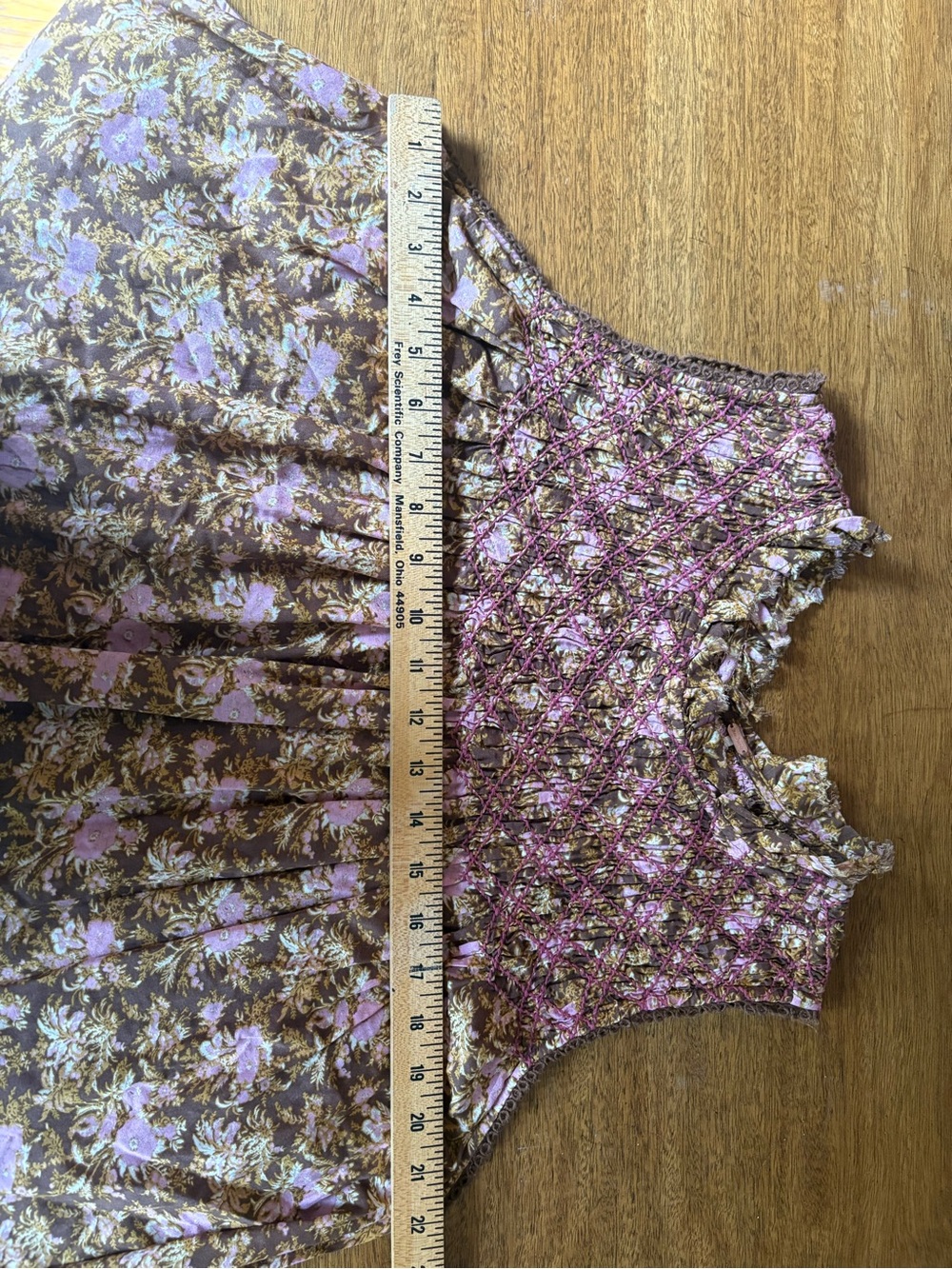 Free People Shea Printed Mini Dress in a brown and pink floral print, - Picture 8 of 10